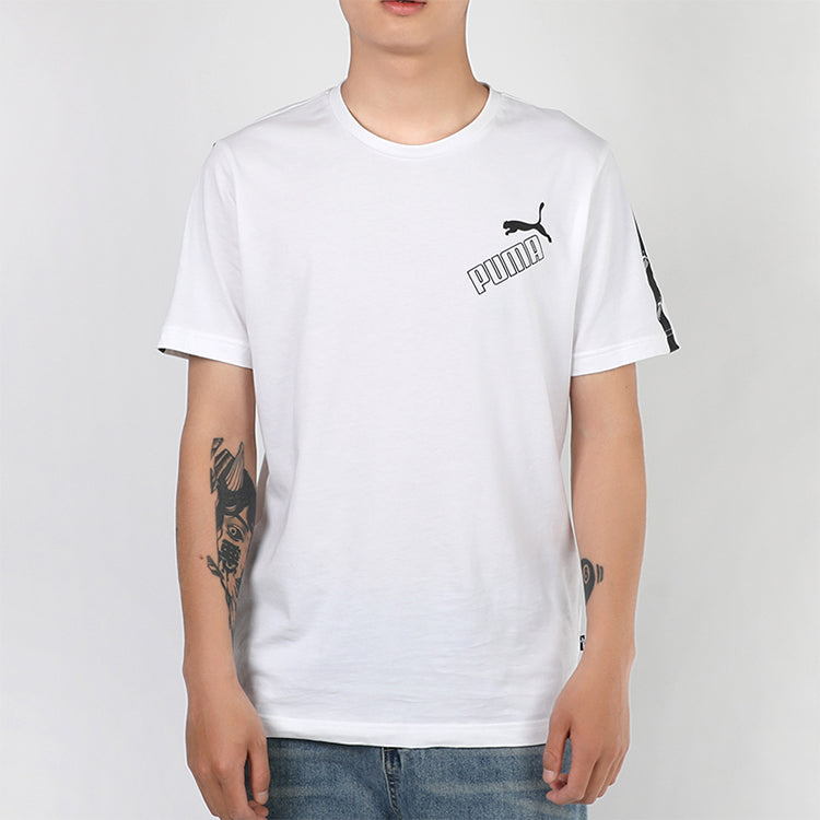 PUMA Amplified Printing Round Neck Short Sleeve White 586349-02