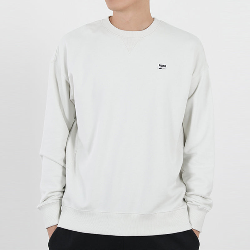 PUMA Downtown Crew Casual Round Neck Pullover Long Sleeves Gray 599173-05