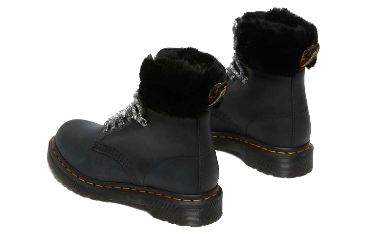(WMNS) Dr. Martens 1460 Stay Warm Wear-resistant fur Martin boots Black 26951001
