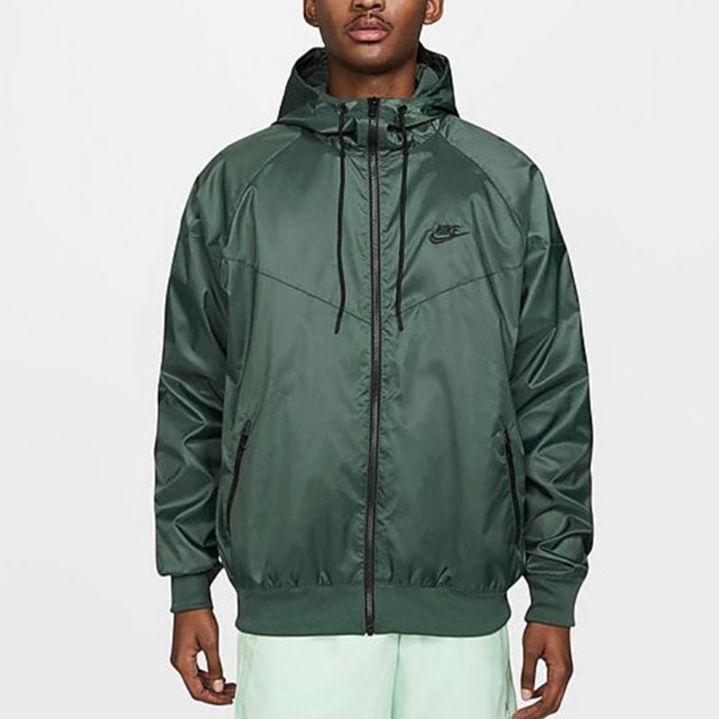 Nike Solid Color Sports Outdoor Training Windproof Hooded Jacket Green DA0001-337