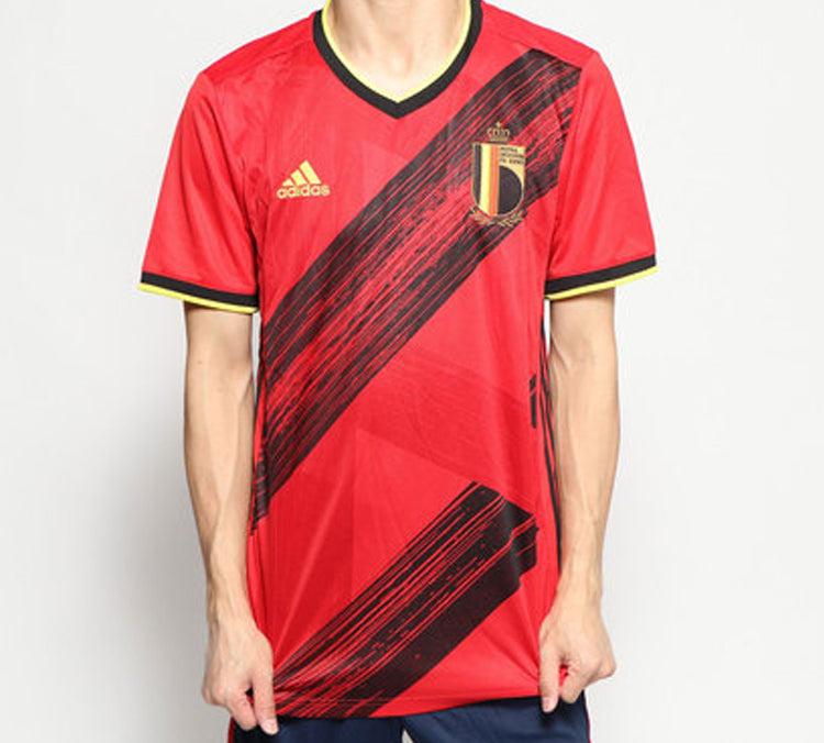 adidas Belgium National Team Home Fan Edition Sports Short Sleeve Jersey Red EJ8546