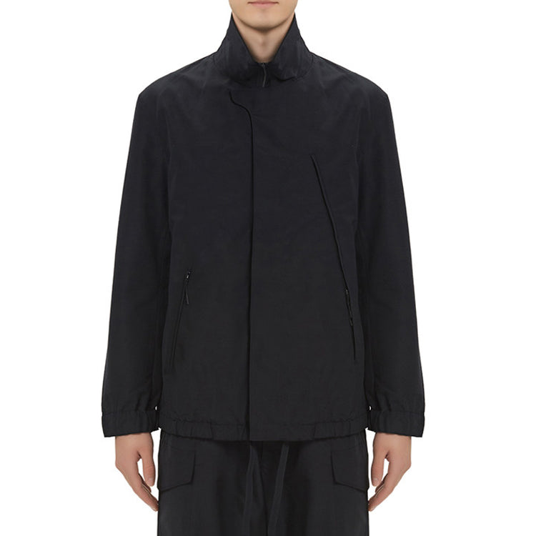 Men's Y-3 Loose Stand Collar Casual Zipper Jacket Black GK4561