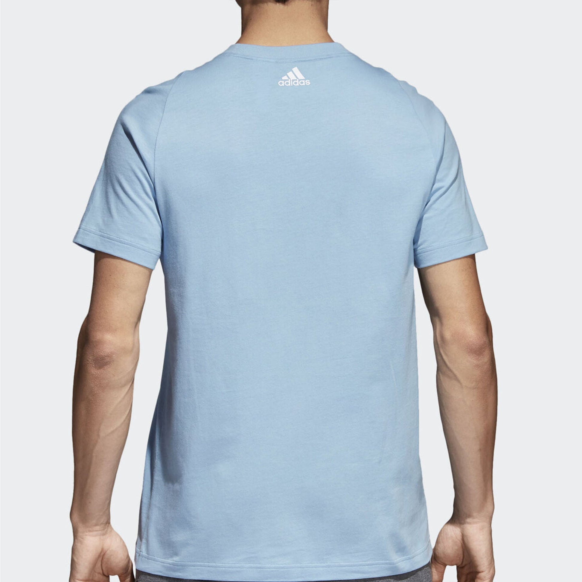 adidas Sports Logo Casual Breathable Short Sleeve Sky Blue CD2818