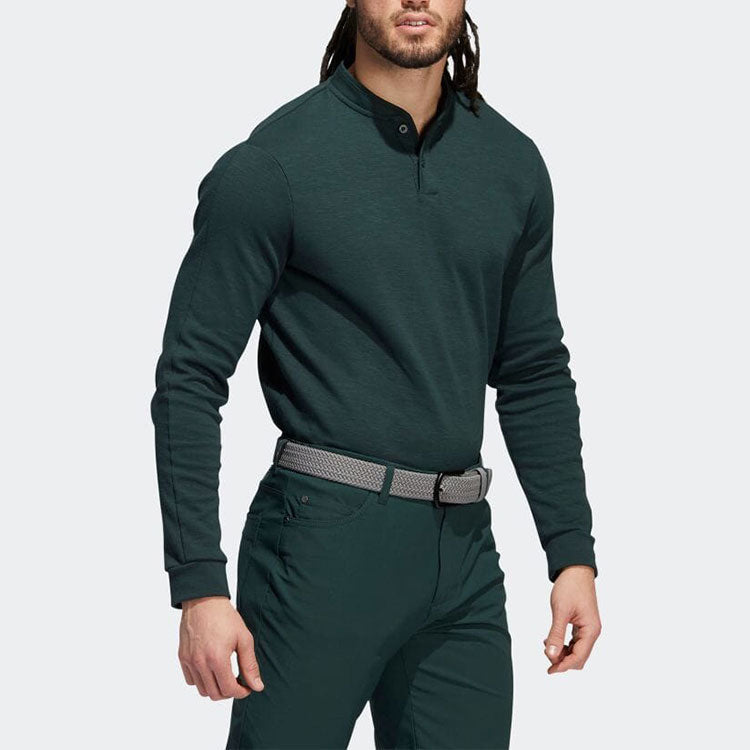 adidas Go-To Long Sleeve Henley Polo Shirt 'Shadow Green' HF6611