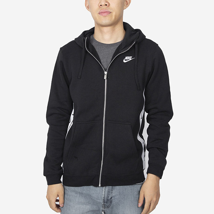Nike Logo Fleece Stay Warm Casual Sports Hooded Jacket Black CV4586-010