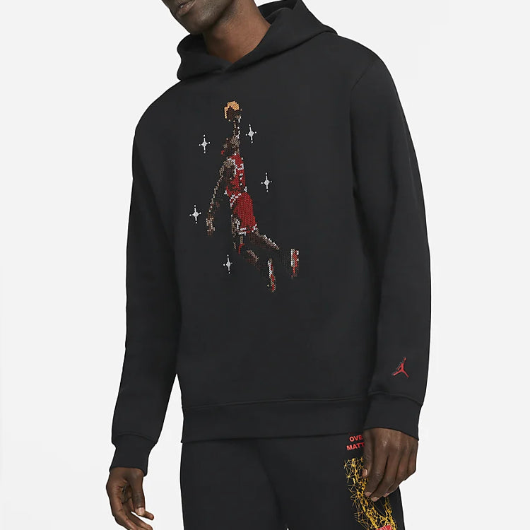 Air Jordan Pixel Printing Basketball Sports Fleece 'Black' DC9713-010