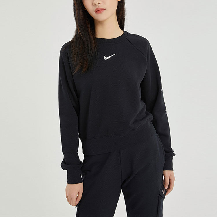 (WMNS) Nike Sportswear Swoosh French Terry Crew Sweatshirt 'Black' DN4835-010