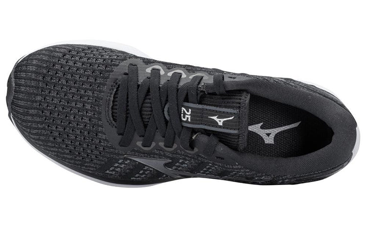 (WMNS) Mizuno Wave Rider 25 Waveknit 'Black Grey' J1GD217590