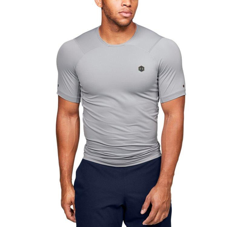 Men's Under Armour RUSH HeatGear Short Sleeve Gray 1353449-011
