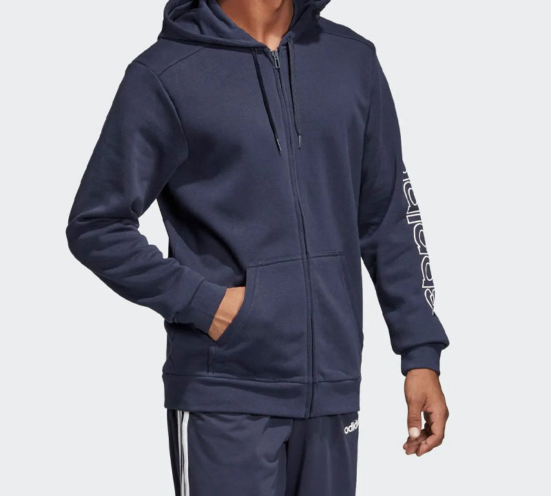 Men's adidas Sports Stylish Hooded Knit Jacket Blue DQ3117