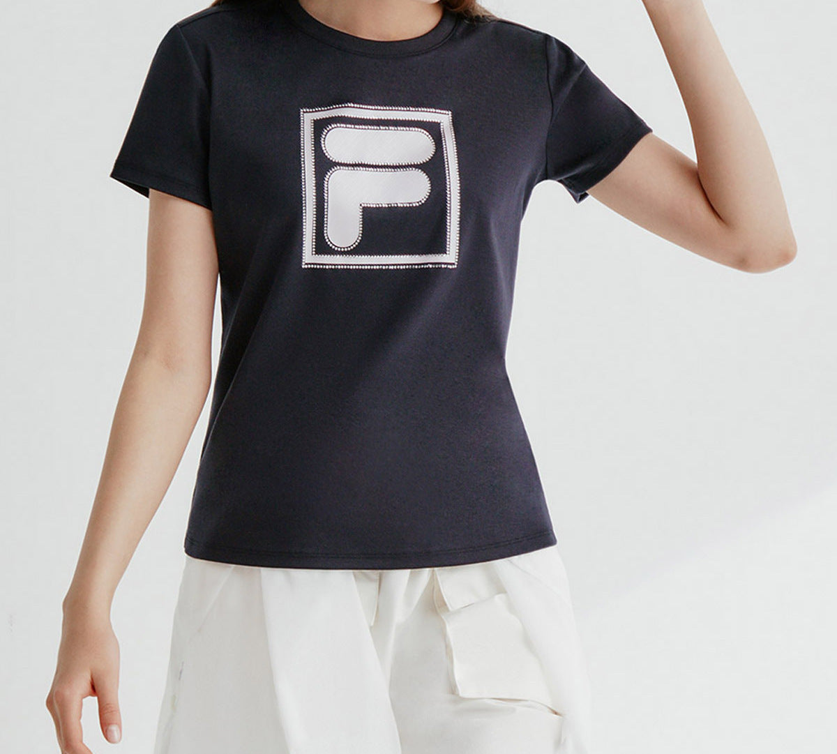 (WMNS) FILA Round Neck Sports Short Sleeve Blue F11W028147F-NV
