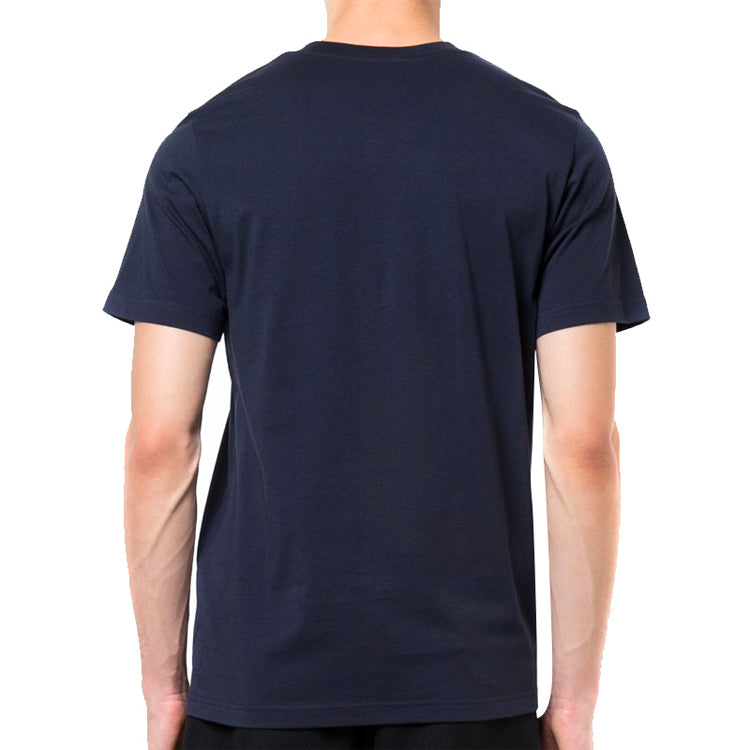 Men's Y-3 Solid Color Logo Printing Round Neck Short Sleeve Blue CY6939