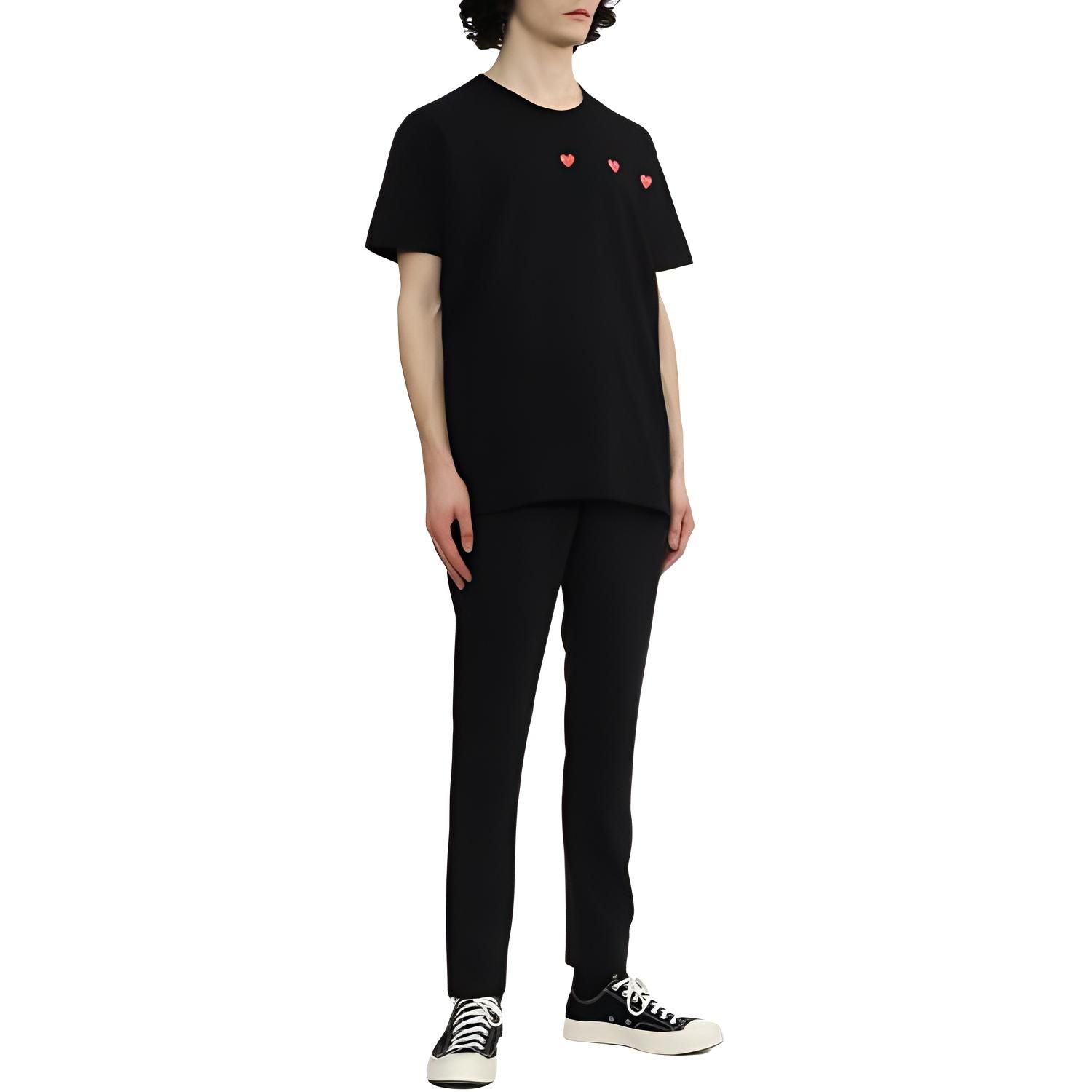 COMME des GARCONS PLAY SS25 Multi Red Heart T-Shirt 'Black' AX-T337-051-1