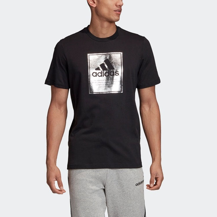 adidas M Lg Bx Fl T Logo Printing Sports Short Sleeve Black GD5929
