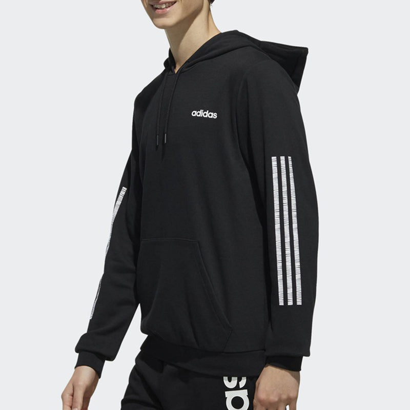 adidas neo M Ce 3s Hoody logo Printing hooded Knit Sports Black DW8042