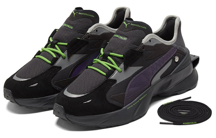 ROARINGWILD x PUMA Unisex Pwrframe Op-1 Sports Shoes Black 'Blue' 382110-01