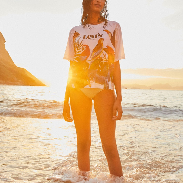 Levis x Farm Rio Crossover Printing Short Sleeve White 87156-0000