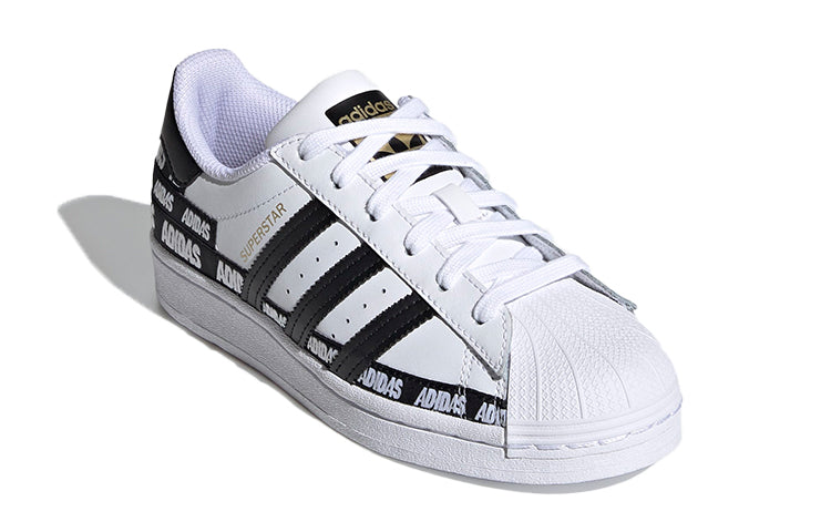(GS) adidas Superstar J 'Wordmark Heel Stripe - Cloud White' FX5871