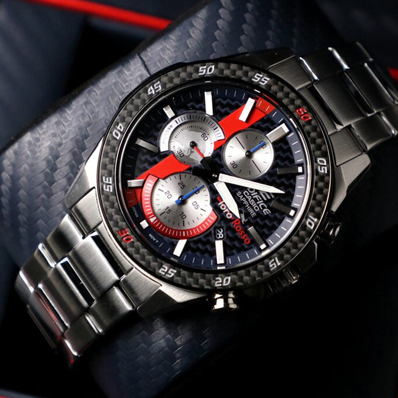 CASIO Waterproof Limited Edition EDIFICE Sapphire Crystal Mens Silver Analog EFR-S567TR-2ADR