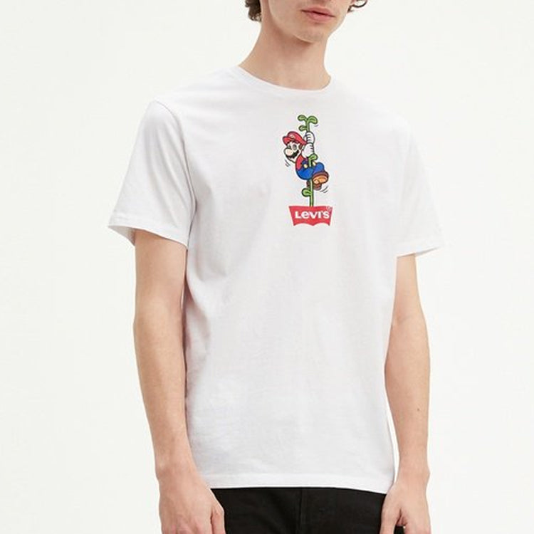Men's Levis X SUPER MARIO Crossover Short Sleeve White 22491-0711