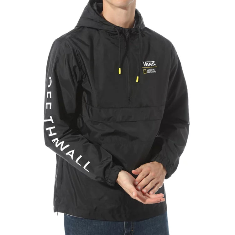 Men's Vansx Crossover Printing Logo hooded Long Sleeves Sports Jacket Black VN0A4MUL-BLK