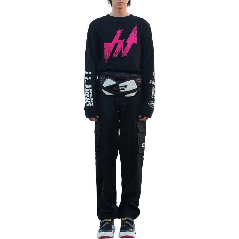 Li-Ning Graphic Long Sleeve T-shirt 'Black Pink' AHSS123-1