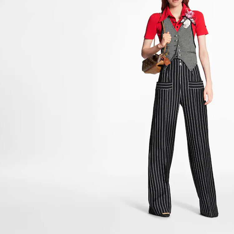 LOUIS VUITTON LV Fw20 Romance Strikes Qixi Festival Limited Knitted Polo Top For Red 1A7T6