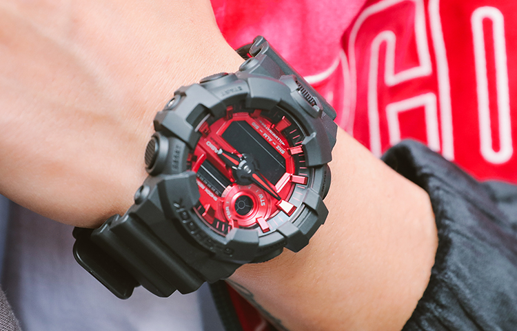CASIO G-Shock Analog-Digital 'Black Red' GA-700AR-1APR