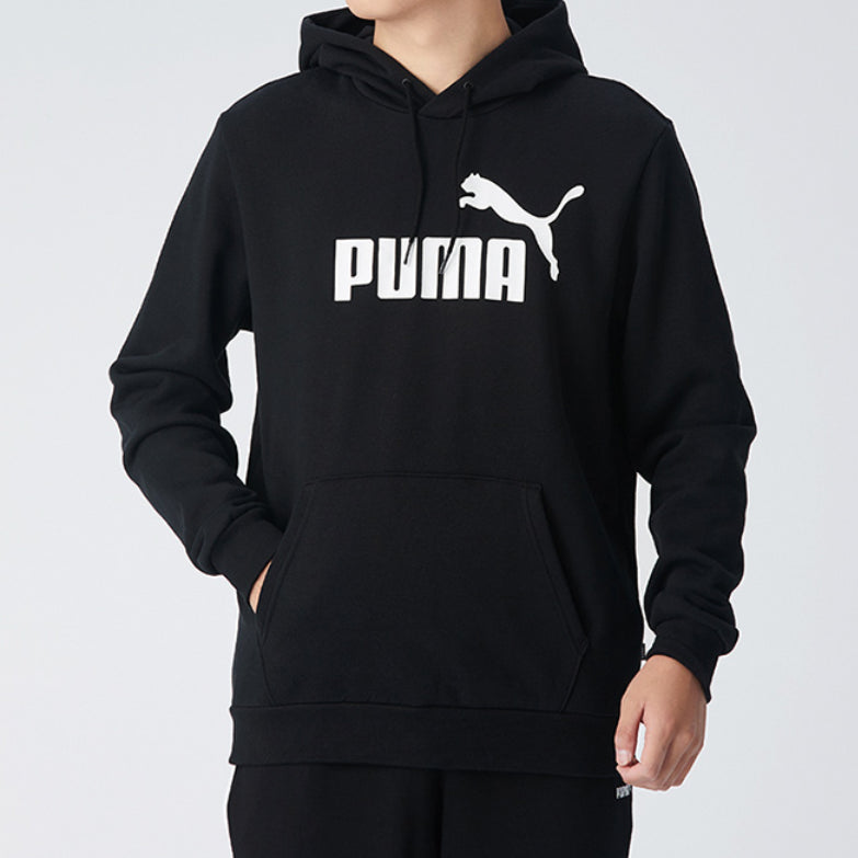 PUMA ESS Logo Sports Hooded Printed Fleece Black 586917-01