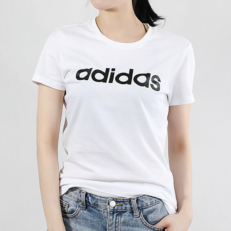 (WMNS) adidas neo Ce Logo Printing Round-neck White EI4714