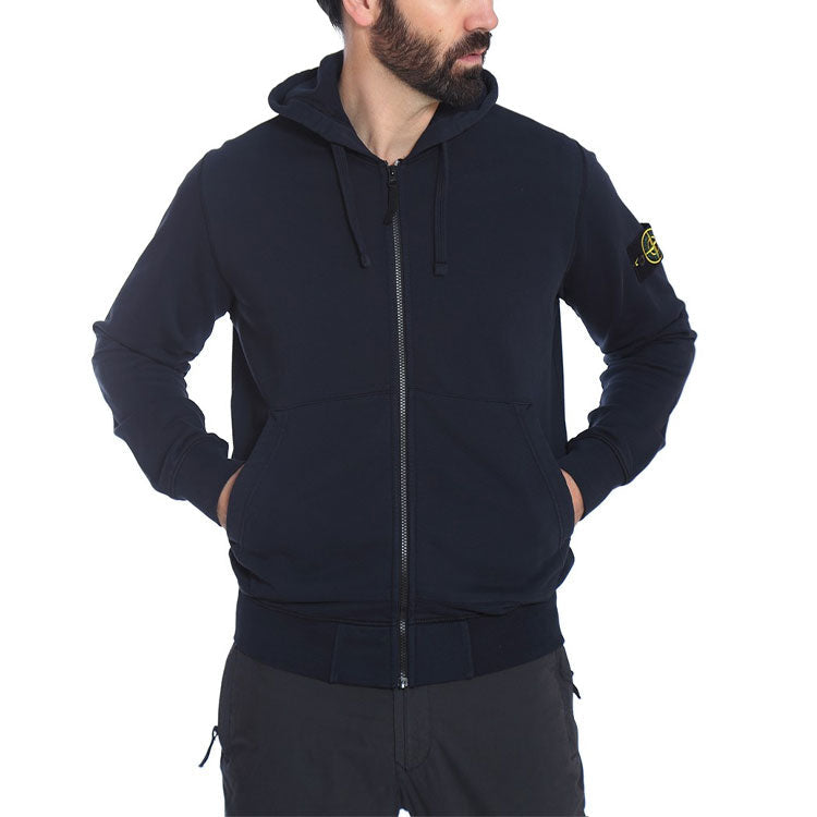 STONE ISLAND Garment Dyed Zip Through Hoodie 'Navy' 741564251-V0020
