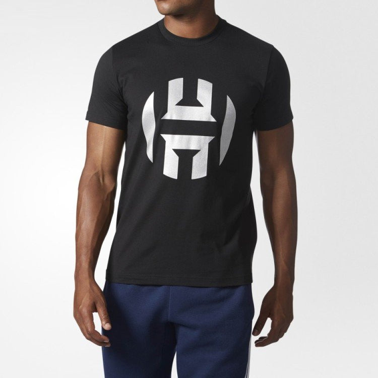 adidas Harden Logo Tee 2 Logo Basketball Short Sleeve Black CV8507