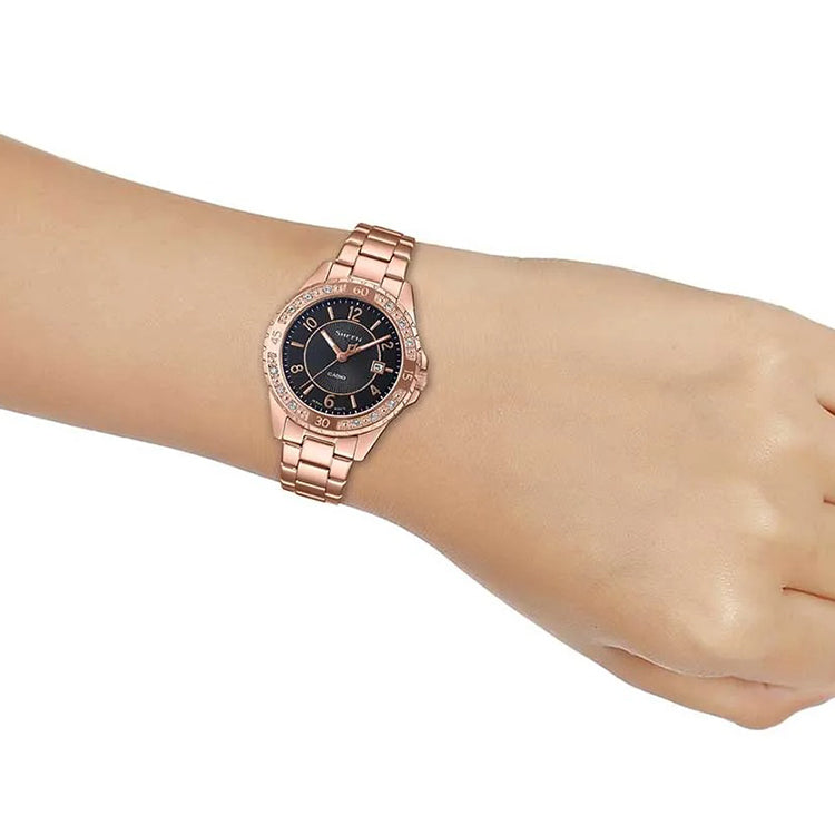 CASIO SHEEN Sapphire Crystal Rose Gold Analog SHE-4532PG-1A