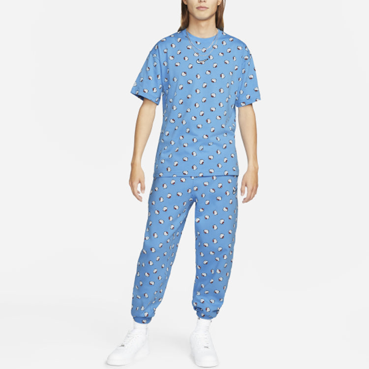 Nike x Hello Kitty Crossover SS22 Cat Full Print Pullover Short Sleeve Blue DR5520-412