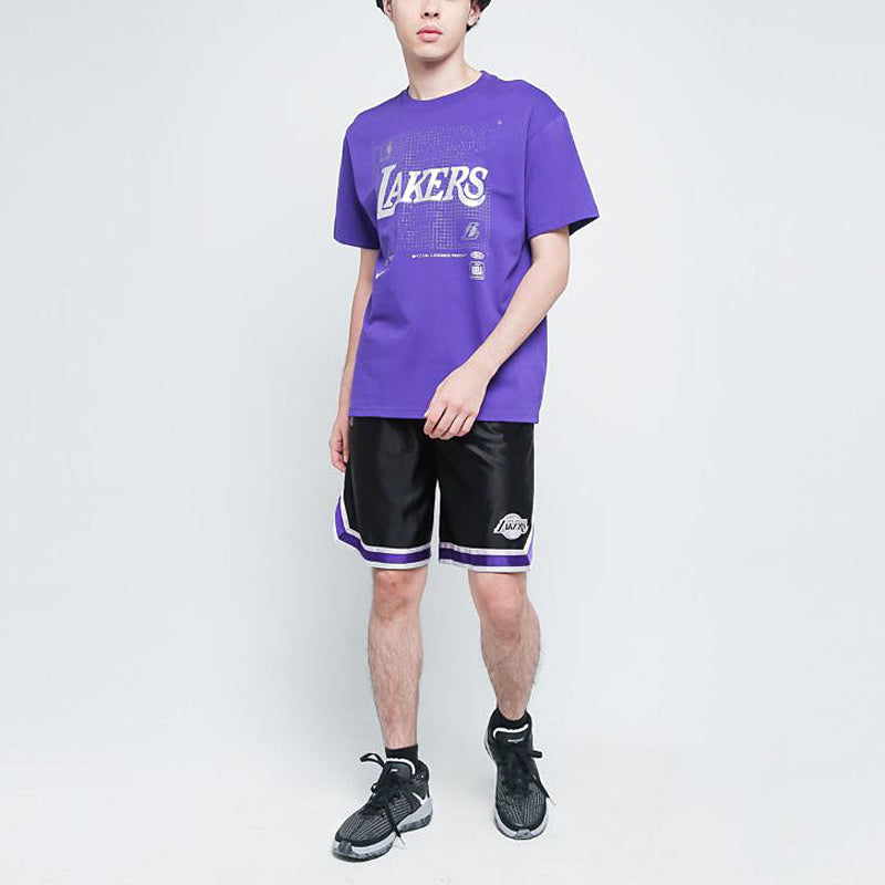 Nike NBA Courtside Los Angeles Lakers Lacing Basketball Training Sports Shorts Black CV3938-010