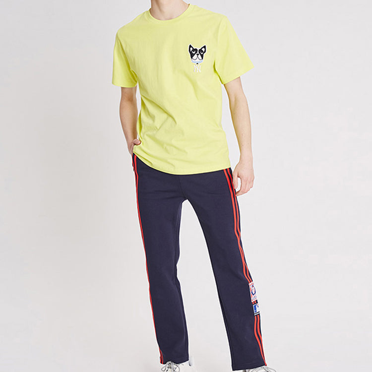 MLB New York Yankees Cartoon Series Basic Embroidered Sports Short Sleeve Unisex Yellow 31TSTF931-50Y