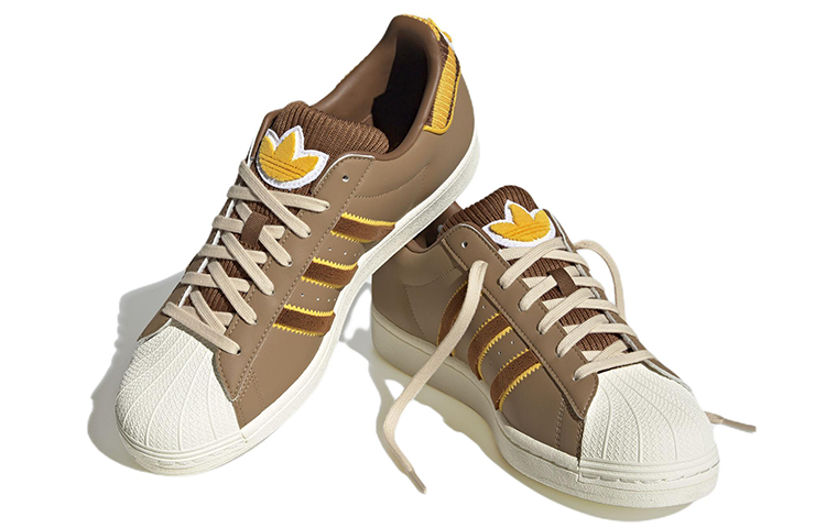 adidas Superstar Shoes 'Brown White Yellow' IG3003