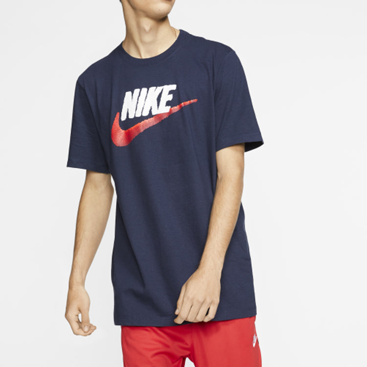 Nike Sportswear Logo Round Neck Short Sleeve Black AR4994-452