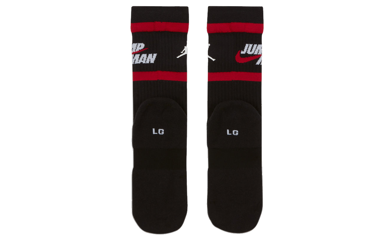 Air Jordan Legacy Crew Contrasting Colors Logo Sports Training Mid Calf Socks One Pair Black DA2560-010