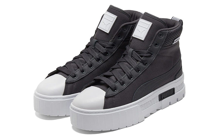 (WMNS) PUMA Mayze Mid Safari Casual Skateboarding Shoes Black 383688-02
