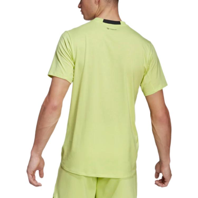 Men's adidas Solid Color Sports Logo Casual Round Neck Short Sleeve Blue T-Shirt HB9203