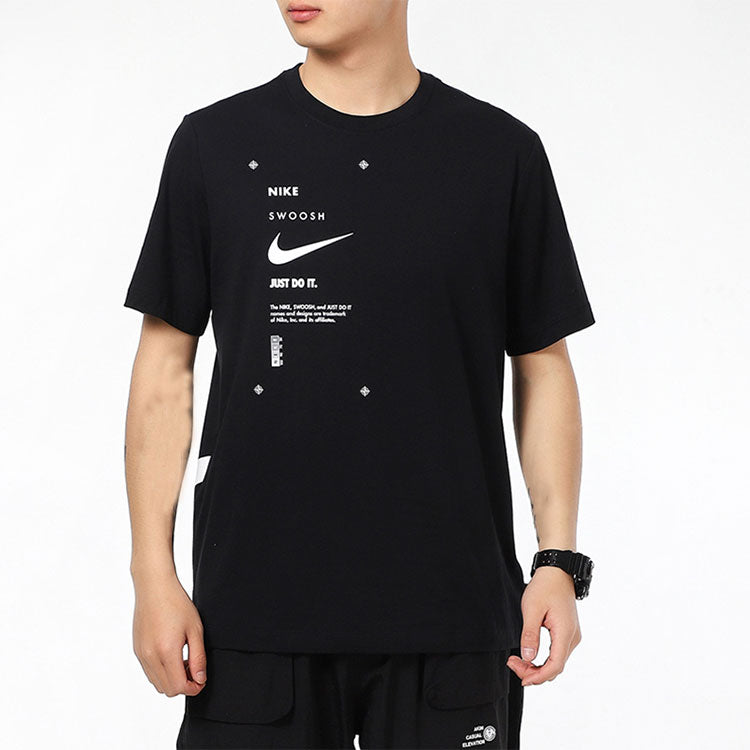 Men's Nike Minimalistic Alphabet Logo Printing Casual Round Neck Short Sleeve Black T-Shirt DX5817-010
