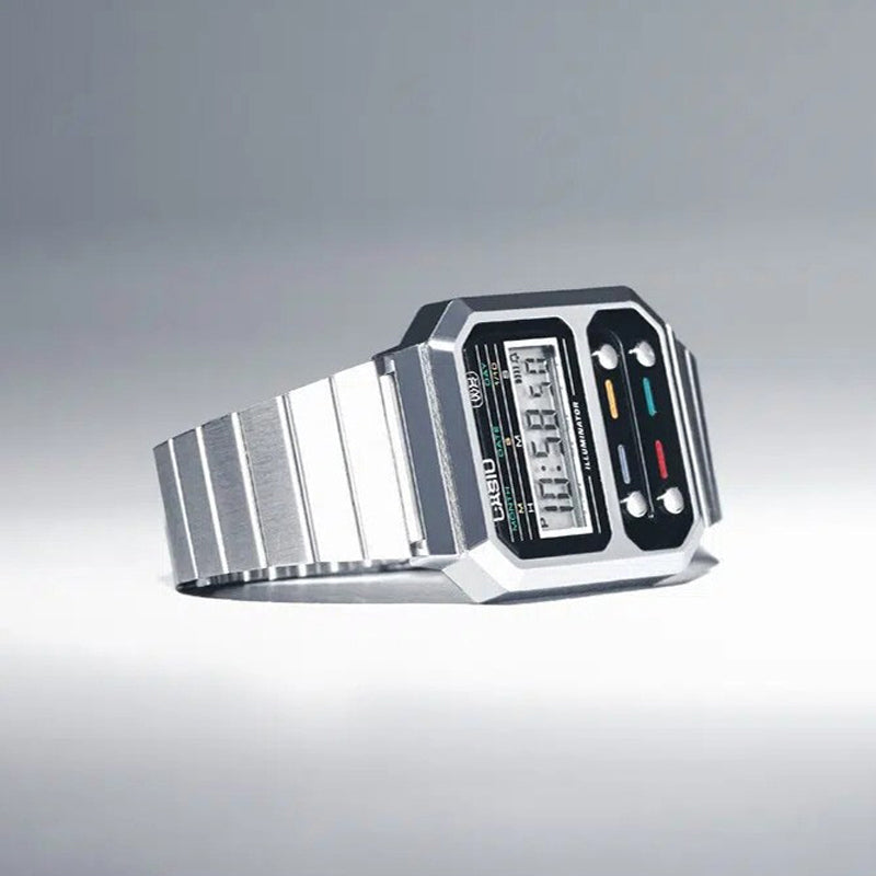 Casio Youth G-Shock Digital Watch 'Silver Black' A100WE-1A