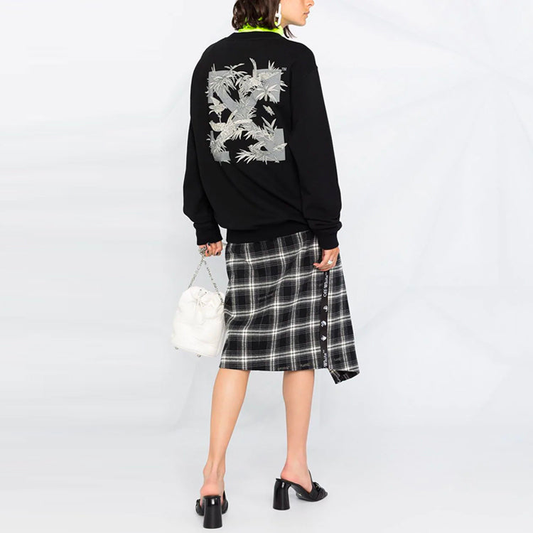 (WMNS) Off-White Printing Arrow Pattern Sports Hoodie Black OWBA055F20JER0061009