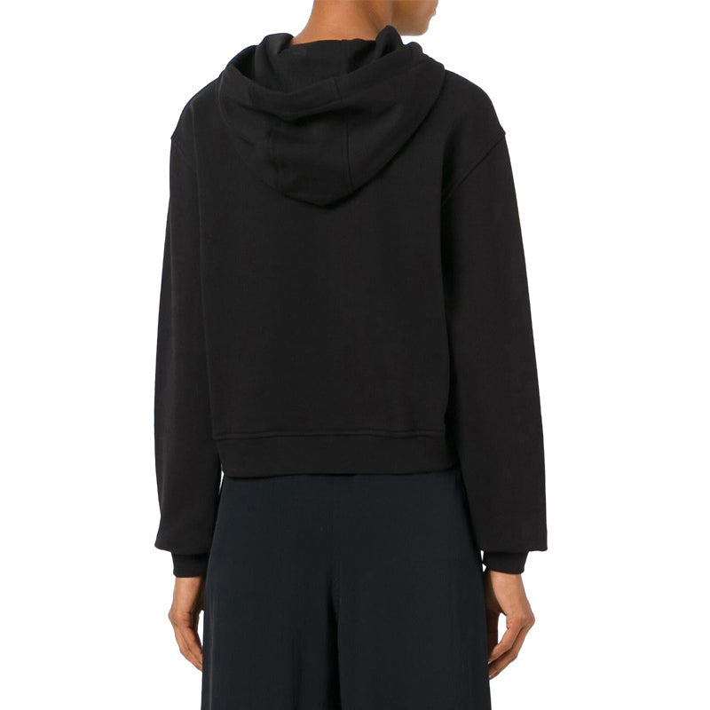(WMNS) Alexander McQueen Printing Long Sleeves Hoodie Black 451438-RIJ58-1000