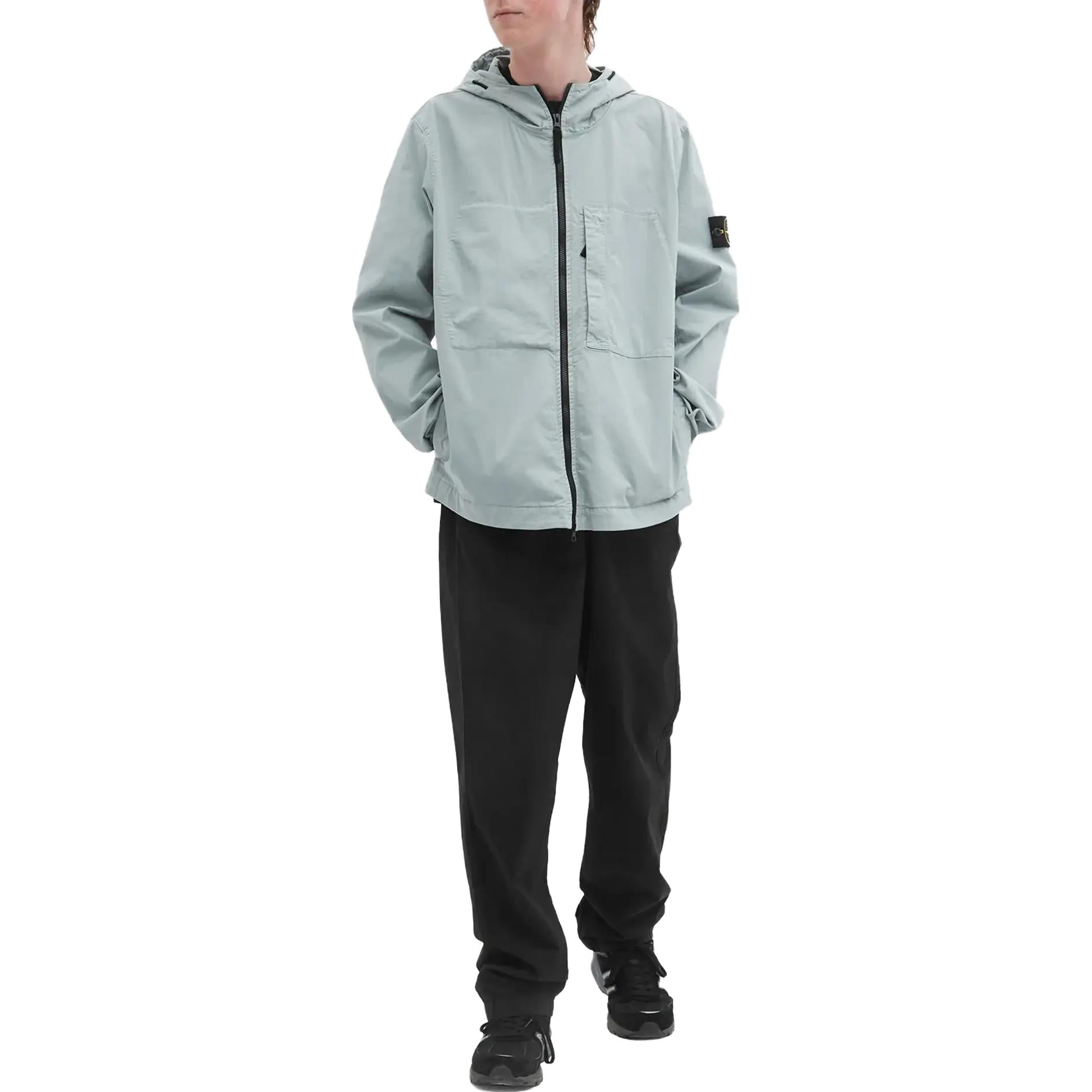 STONE ISLAND Supima Cotton Twill Stretch Hooded Jacket 'Sky Blue' 781543310-V0041