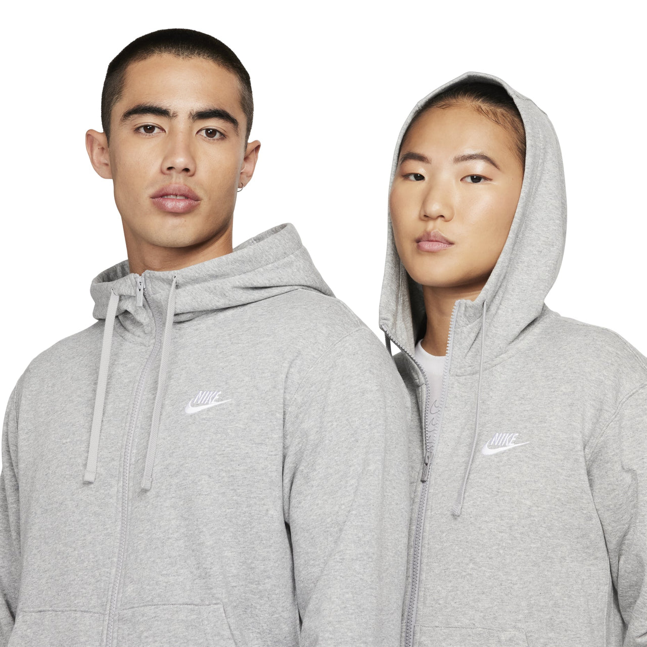 Men's Nike Basic Chest logo Hooded Zipper Gray BV2649-063