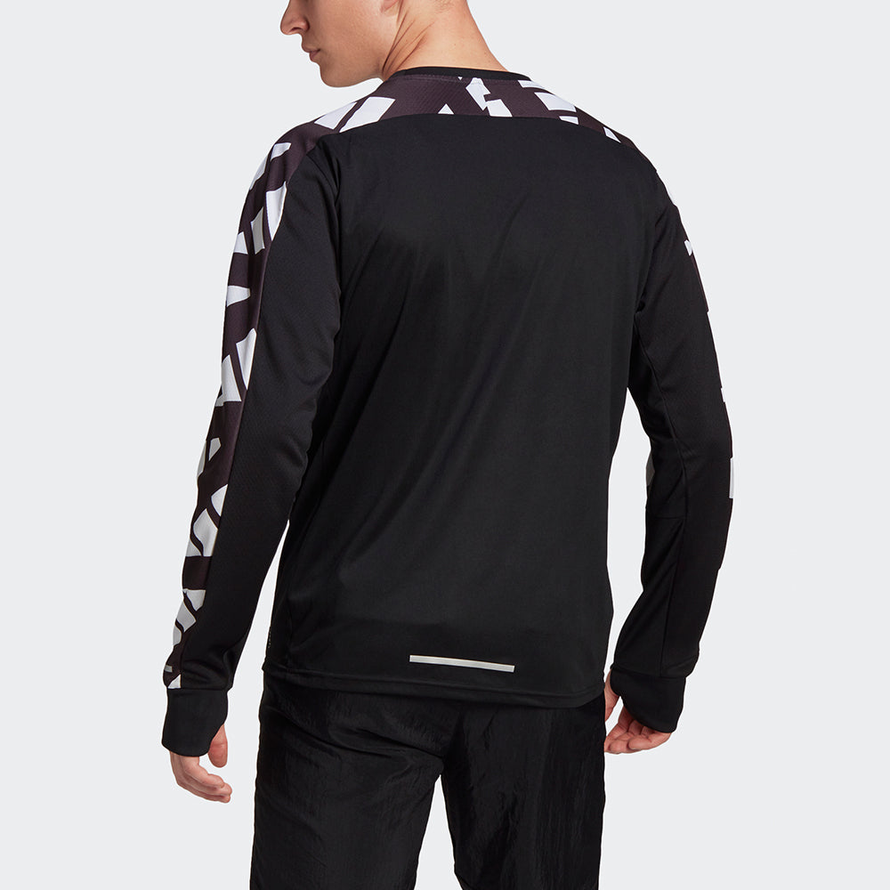 adidas MENS Celeb Sweat Sports Logo Crew Neck Hoodie Black GK5092