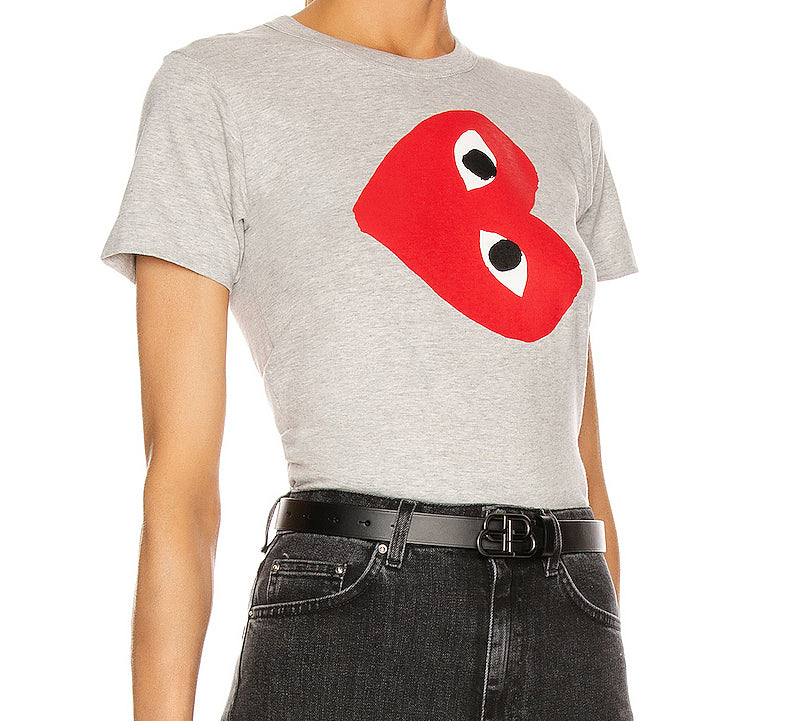 (WMNS) COMME des GARCONS PLAY Side Logo Tee 'Grey' AZ-T263-051