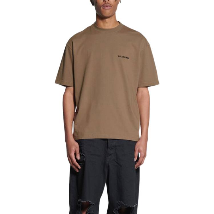 Balenciaga Logo T-Shirt Medium Fit 'Tan' 612966TMVF47761